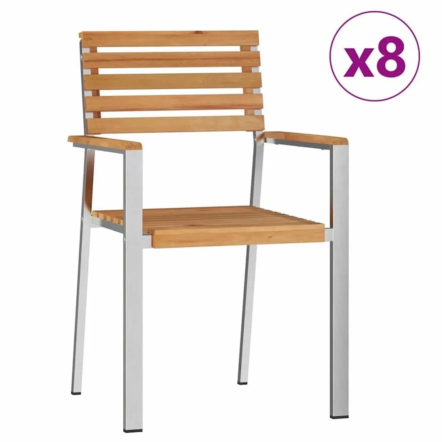 vidaXL Gartenstuhl 8 Stk Braun 56x54,5x87cm Massives Teakholz 3334850 günstig online kaufen