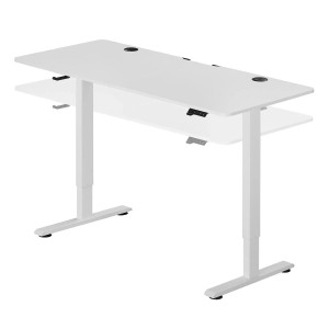 Weißer, höhenverstellbarer Juskys Schreibtisch Office Stand (120x60 cm) für ergonomisches Arbeiten.