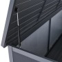 Geöffnete, dunkelgraue Siena Garden Kissenbox Sabano (181x79x75 cm) mit Dämpfer.