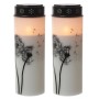 2er Set LED Grablichter mit Pusteblumenmotiv, 21cm hoch, für stimmungsvolle Trauerdekoration.