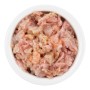 Lucky Lou Katzen-Nassfutter Thunfisch & Shrimps in Jelly, serviert in einer weißen Schale.