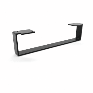 Schwarzes HEVVA Möbelbein LUXEMBURG, 10 cm hoch, 40 cm tief, einzelner Fuß.