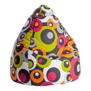 Sitting Point Sitzsack Malibu, 120 l, orange bunt mit Kreismuster.