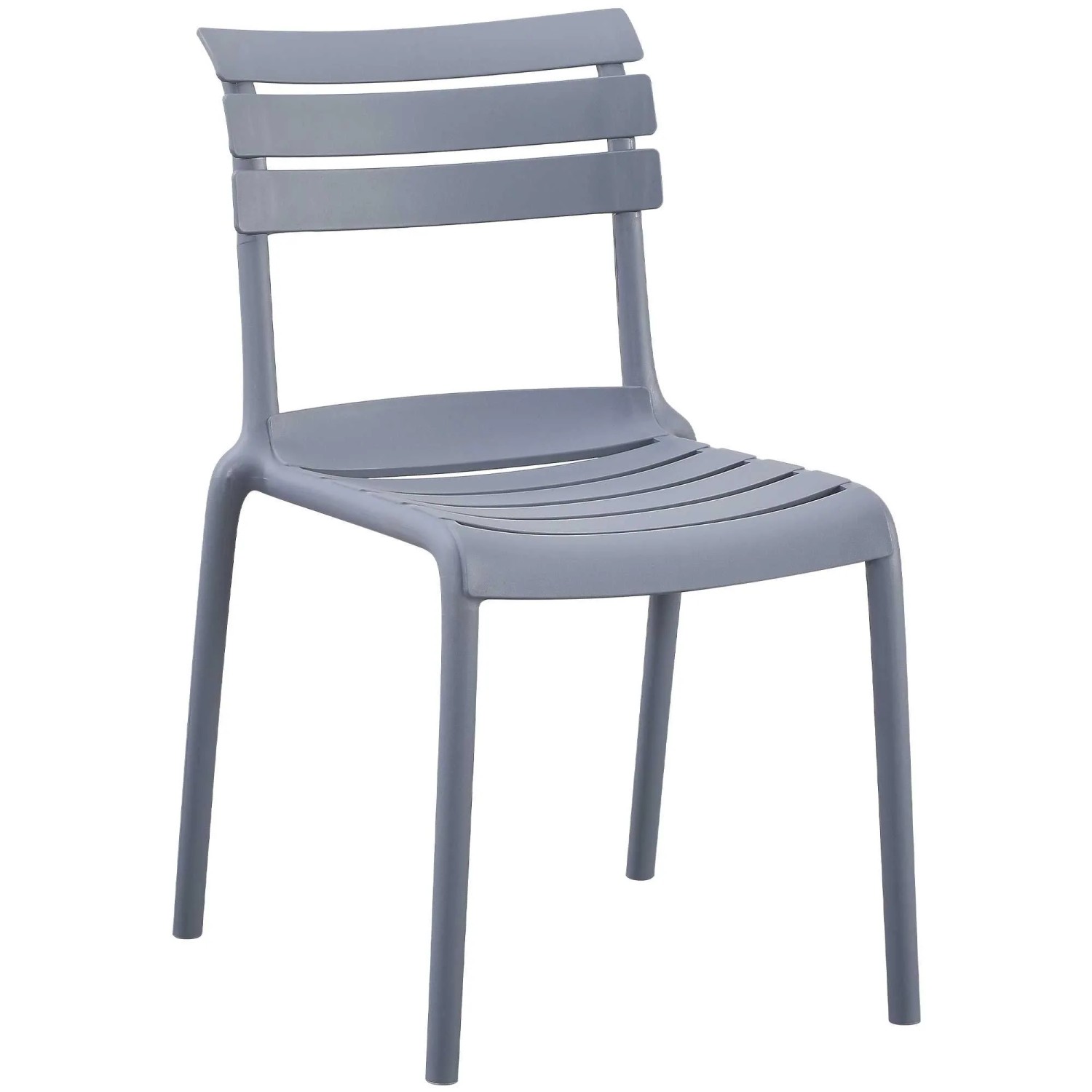 DELUKE Gartenstuhl OSKAR 49x59x82cm Kunststoff Grau Stapelstuhl Loungestuhl Garten Outdoor-Stuhl