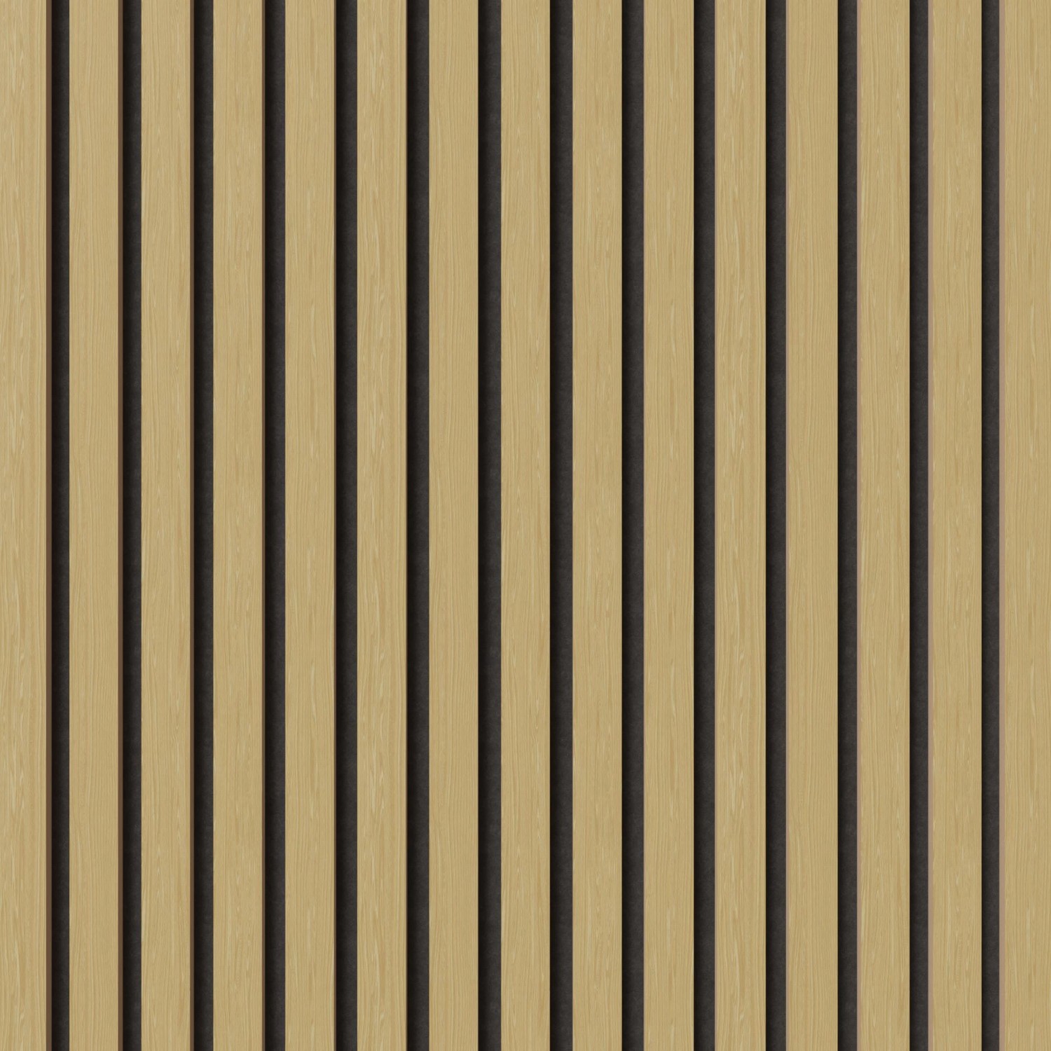 Akustikpaneel Eiche Natur, MDF Wandverkleidung mit schwarzem Akustikfilz (2 Stück, 60cm)