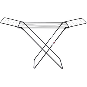 Wenko Wäscheständer Champion, 18 m Trockenlänge, schwarz, aus Stahl.