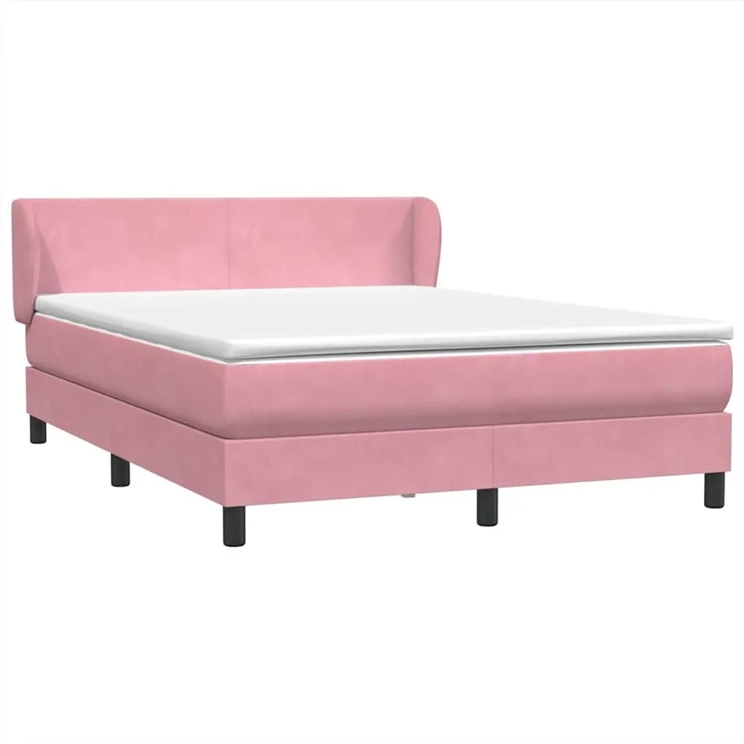 vidaXL Boxspringbett mit Matratze Rosa 160x210 cm Samt 3317366 günstig online kaufen