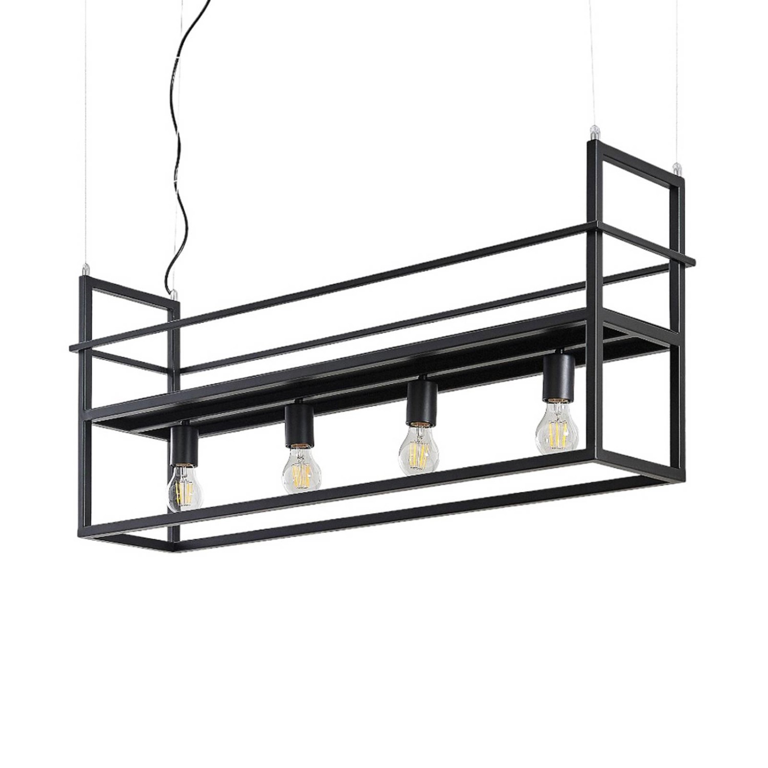 Lindby Pendelleuchte Grisela 9626896 Modern in Schwarz aus Metall 4-flammig günstig online kaufen