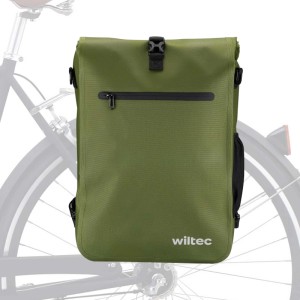 Wiltec Gepäckträgertasche Oliv 25L Fahrradtasche Rucksack Gepäcktasche