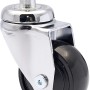 Wagner Möbel-Lenkrolle 3C, Softrolle, 50 kg, schwarz, Ø 50 mm. Rolle mit verchromtem Gehäuse und Steckstift.