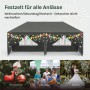 Grauer WOLTU Pavillon 3x6m, höhenverstellbar, dekoriert für Feste wie Weihnachten, Geburtstag, Hochzeit.