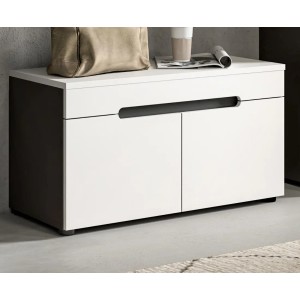 Inn.Furn Garderobe Sitzbank in Weiß und Grau 80 cm Cooper