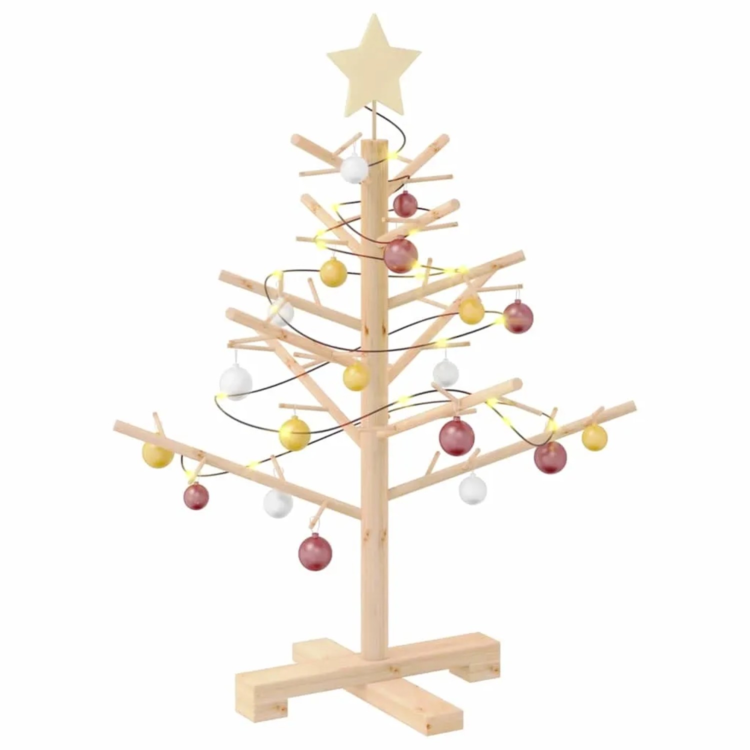vidaXL Holz Weihnachtsbaum mit Ständer Natur 75 cm Massivholz Kiefer 42018054