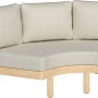 Modulare Gartenlounge Waldport, 4-teilig, Akazienholz mit beigen Kissen.