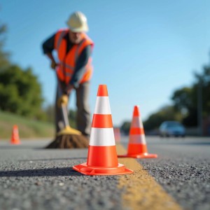 Wiltec Verkehrskegel 50Cm 8St. Leitkegel Straßen Pylon Warnhütchen Warnkegel Pvc