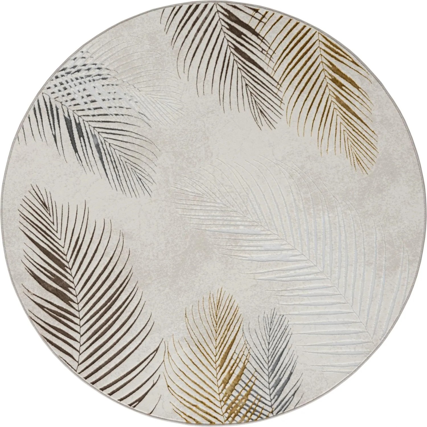 Floornovo Kurzflor Teppich Nr. 115 Rund Blattmuster Durchmesser 200 cm günstig online kaufen