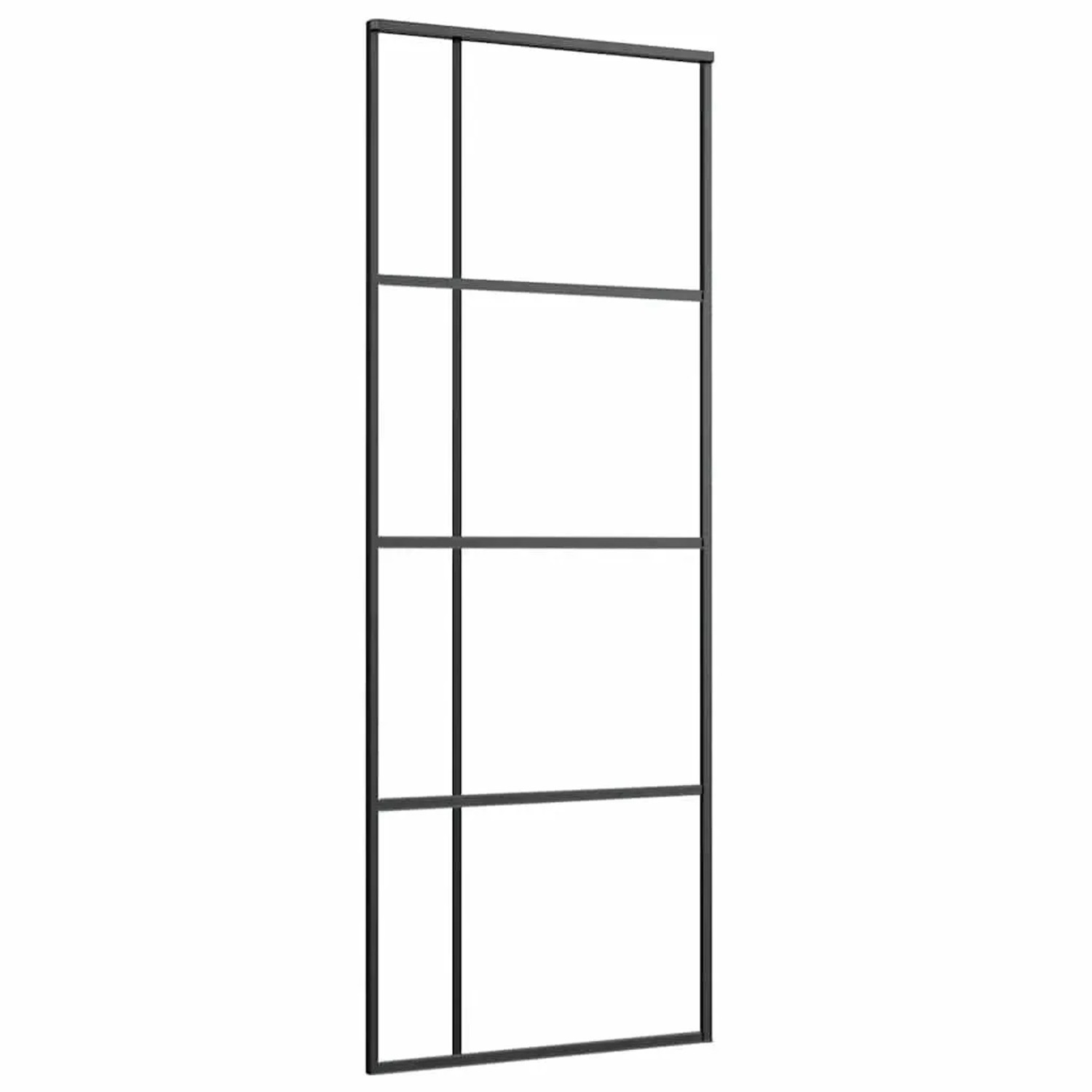 vidaXL Schiebetür ESG-Glas und Aluminium 76x205 cm Schwarz 151678 günstig online kaufen