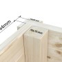 Detailaufnahme: 44 mm Wandstärke des Palmako Holz-Gartenhauses.
