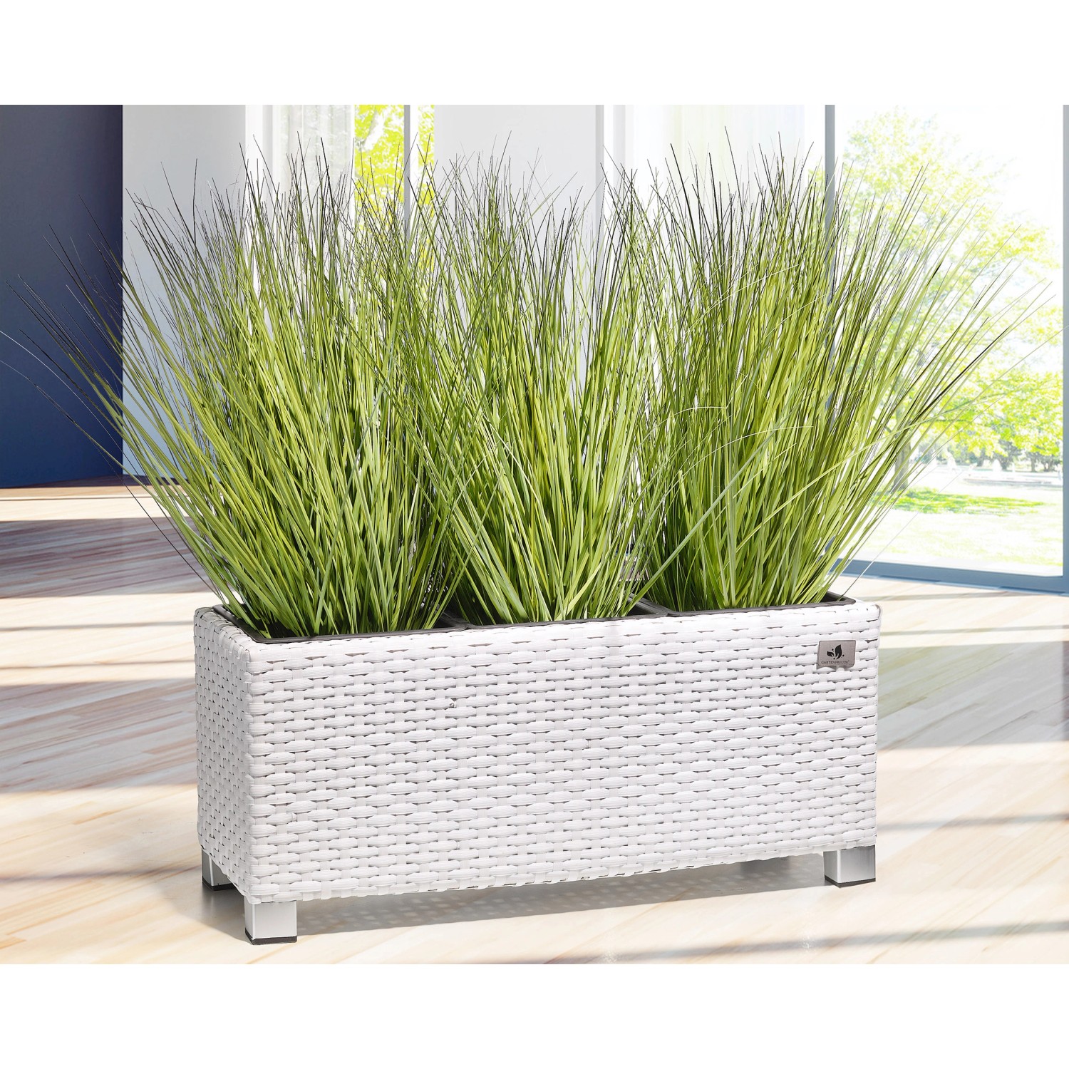 Gartenfreude Pflanzkübel Polyrattan 78 Cm X 27 Cm Weiß Kaufen Bei OBI