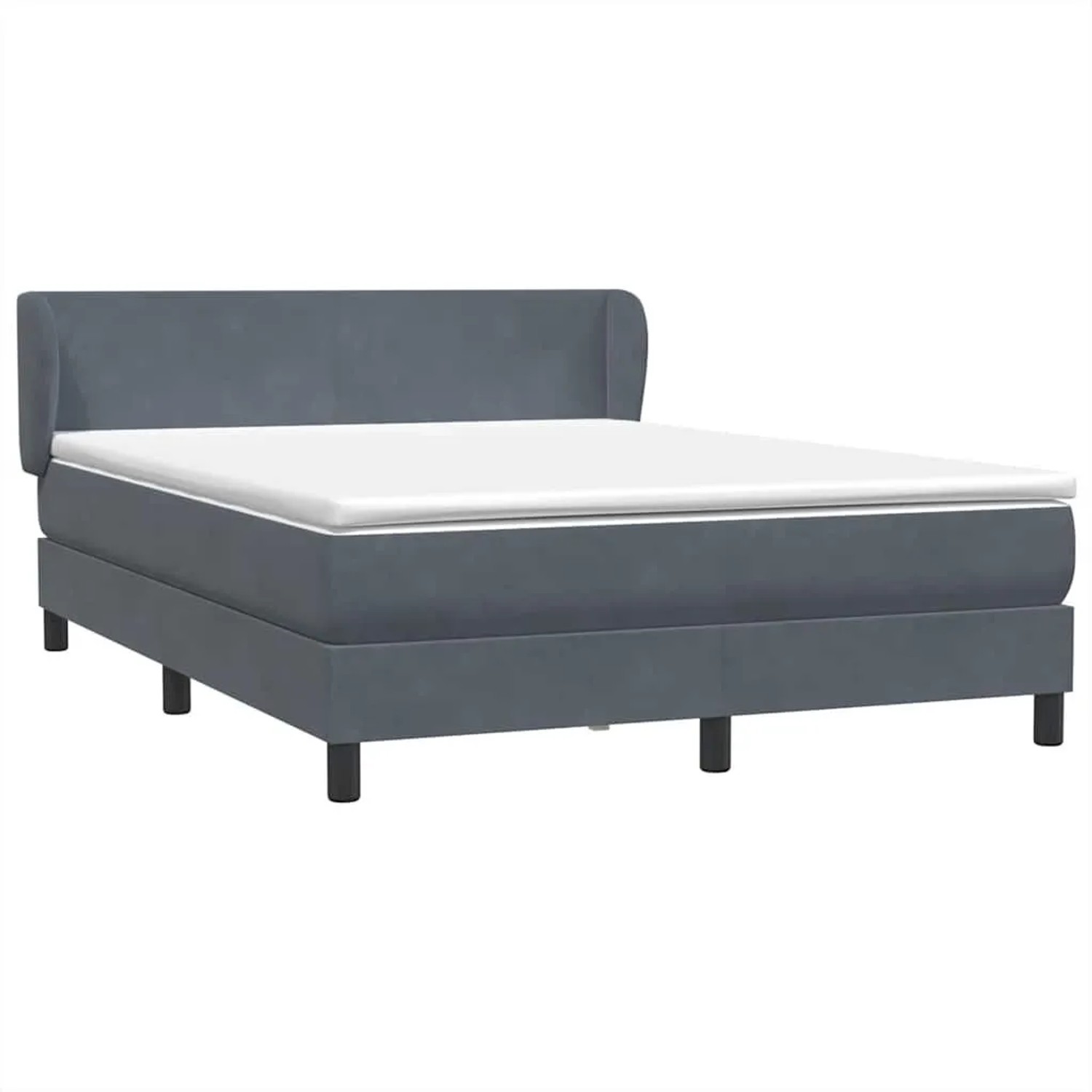 vidaXL Boxspringbett mit Matratze Dunkelgrau 140x220 cm Samt 3317398 günstig online kaufen