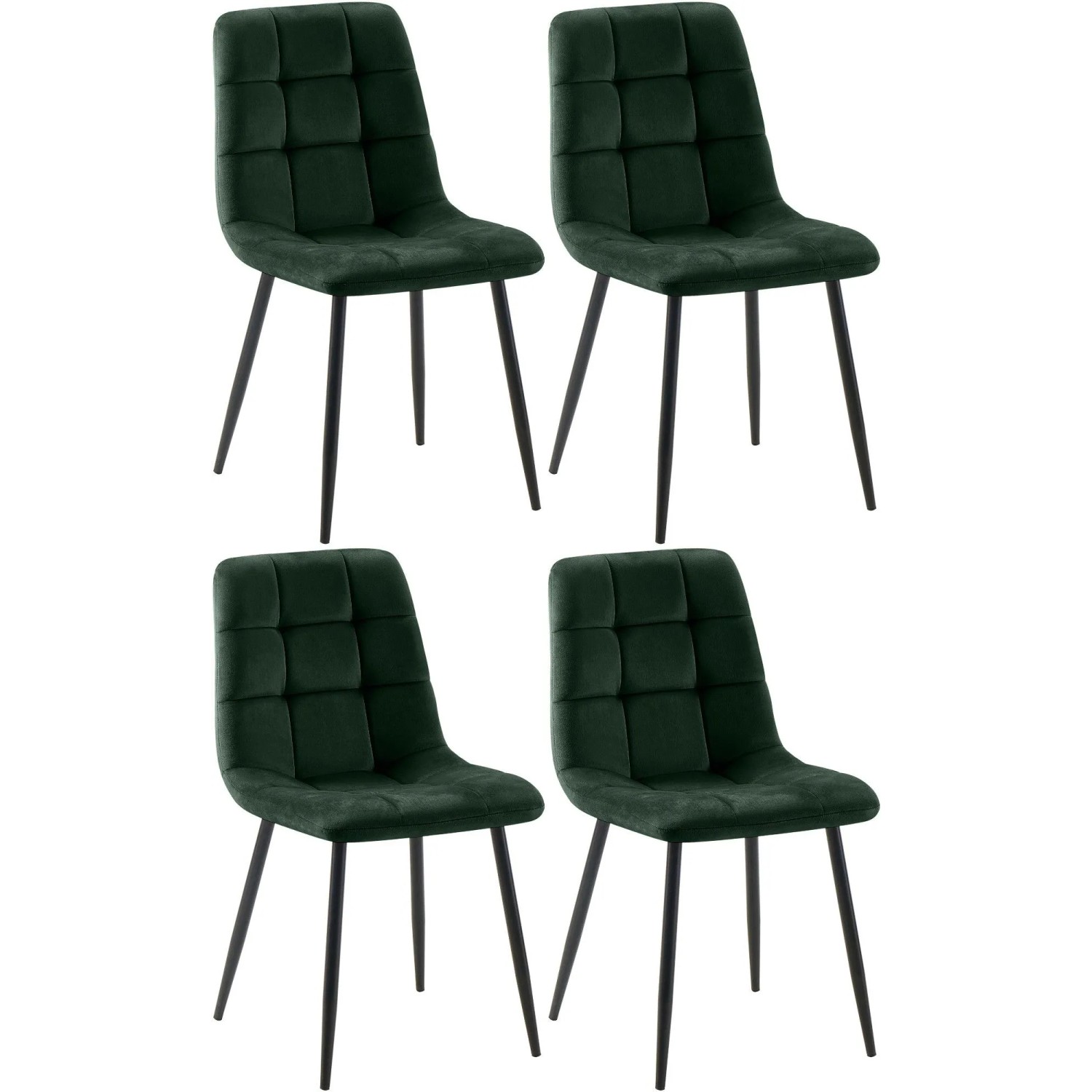 CLP 4er Set Esszimmerstuhl Tilde grün/Samt