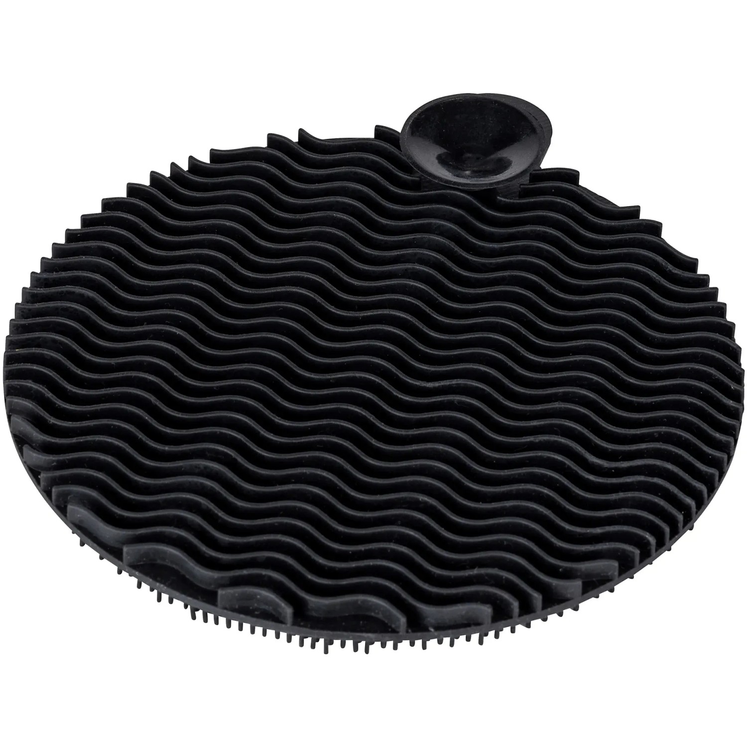 Schwarzer Wenko Silikon Spülschwamm Soft (2er-Set) für die Outdoor Kitchen, mit Saugnapf.