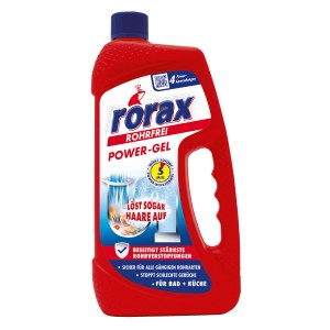 Rorax Power-Gel Rohrfrei 1 l, kraftvoller Rohrreiniger für Küche und Bad.