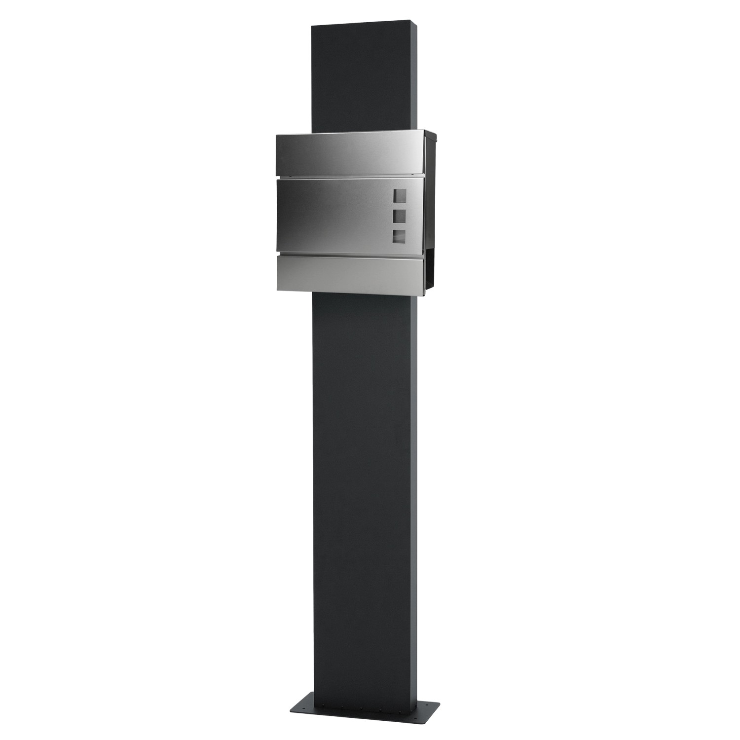 ECD Germany Standbriefkasten 37x10,5x36,5cm mit Zeitungsfach Standfuß 170cm günstig online kaufen