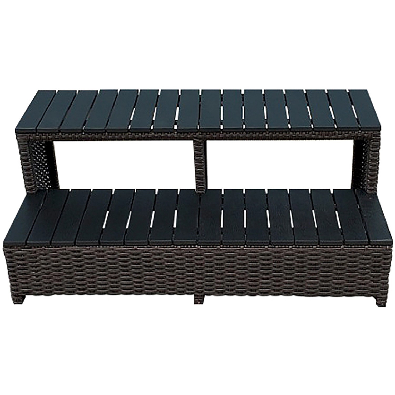 Canadian Spa Rattantreppe Braun für Whirlpools 43 cm x 85 cm x 57 cm