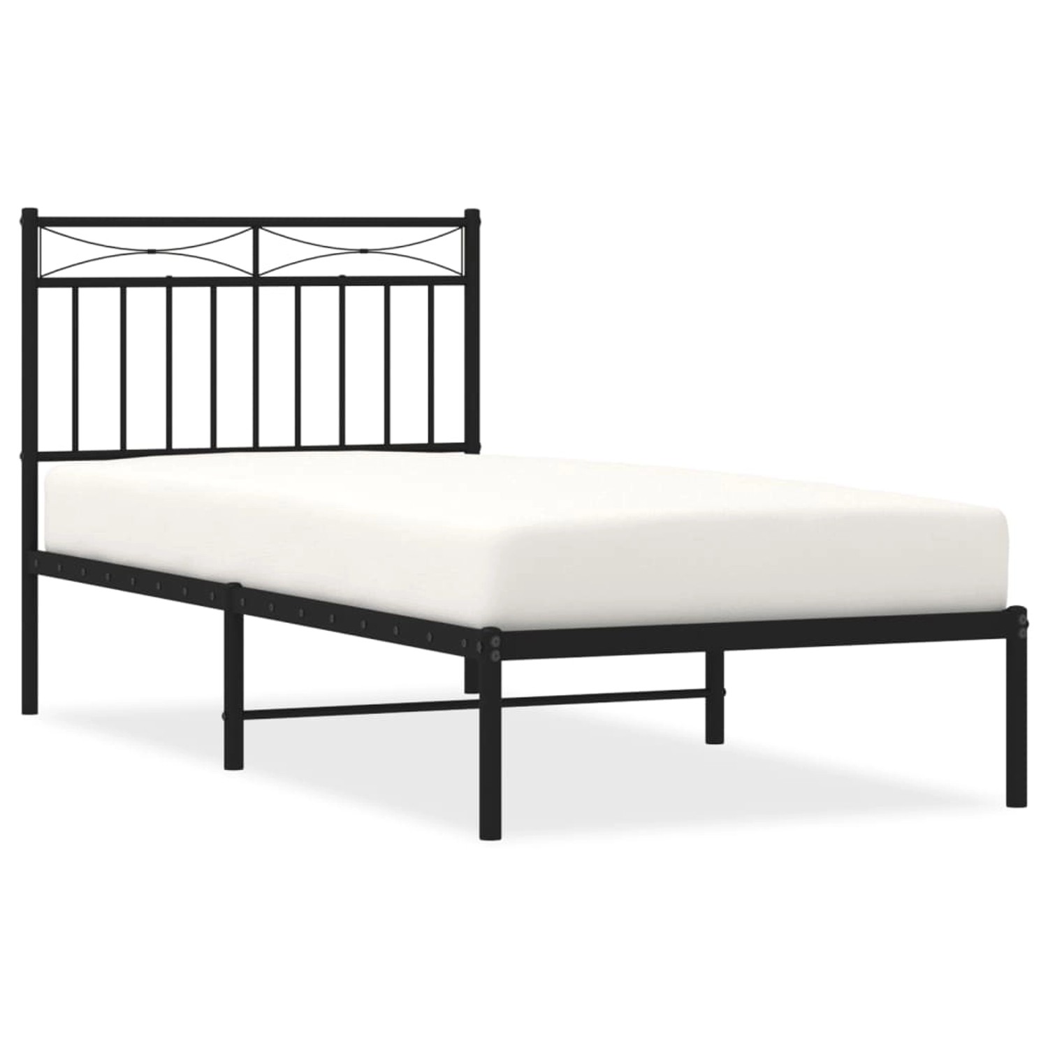 vidaXL Bettgestell mit Kopfteil Metall Schwarz 90x200 cm 373684 günstig online kaufen