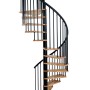 Minka Spindeltreppe Spiral Effect, Buche schwarz, Ø 120cm, bis 305,5cm Höhe.