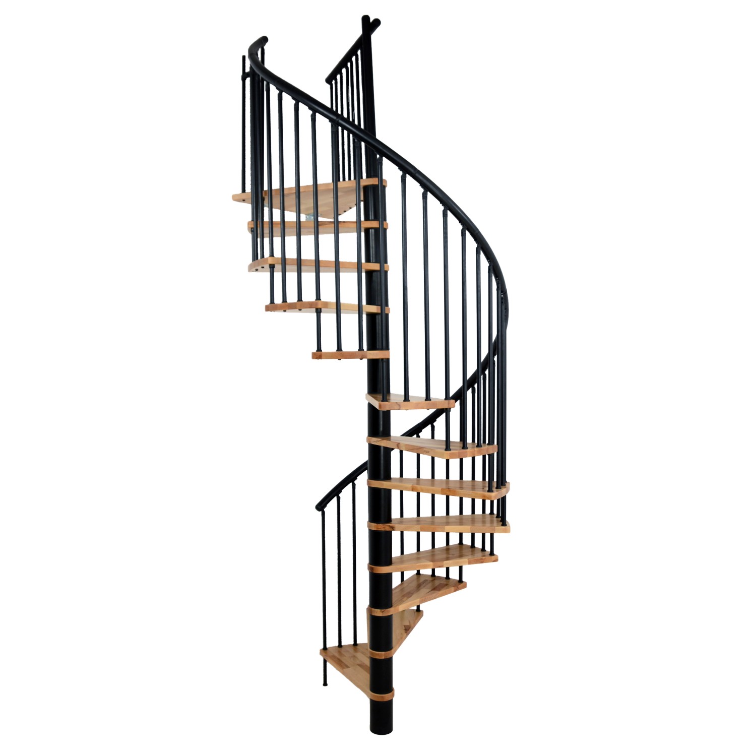 Minka Spindeltreppe Spiral Effect Buche Schwarz Ø 140 cm Höhe bis 305,5 cm günstig online kaufen