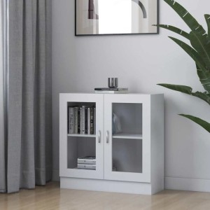 vidaXL Vitrinenschrank Weiß 82,5x30,5x80 cm Holzwerkstoff 802741