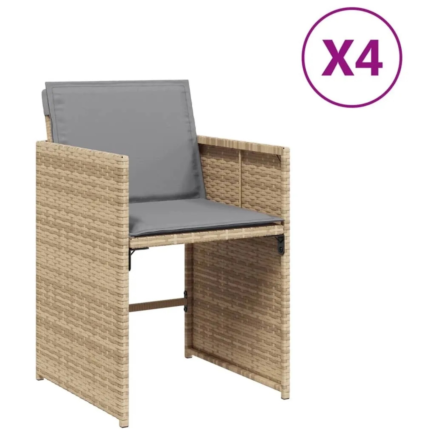 Furnicato Gartenstuhl Pe Rattan Beigemischung 50 5 X 54 X 79 Cm
