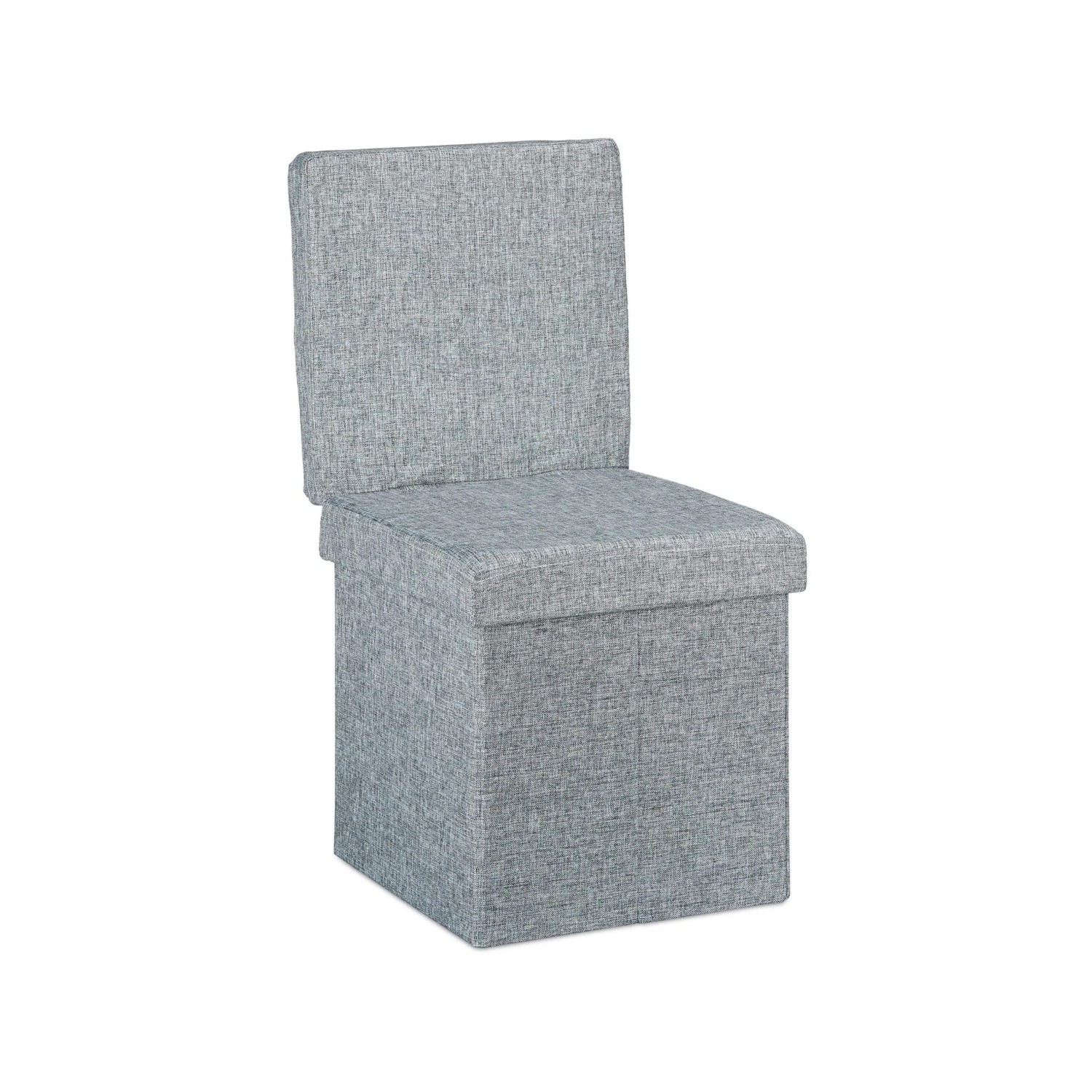 Relaxdays Sitzhocker Leinen Grau Faltbar mit Lehne 73 x 38 x 38 cm 4,72 kg