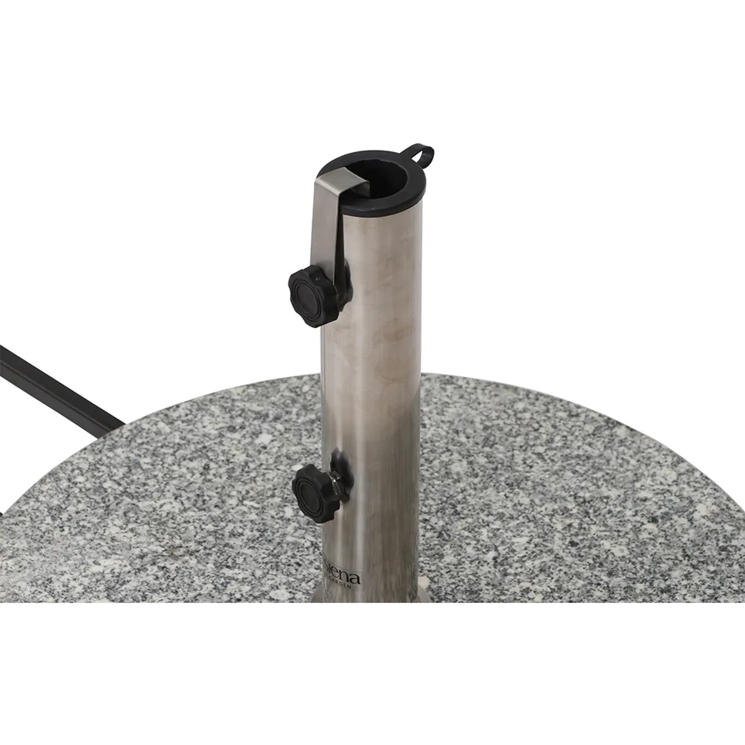 Siena Garden Schirmständer, Granit Grau, 40 kg, mit Edelstahlrohr und Fixierschrauben.