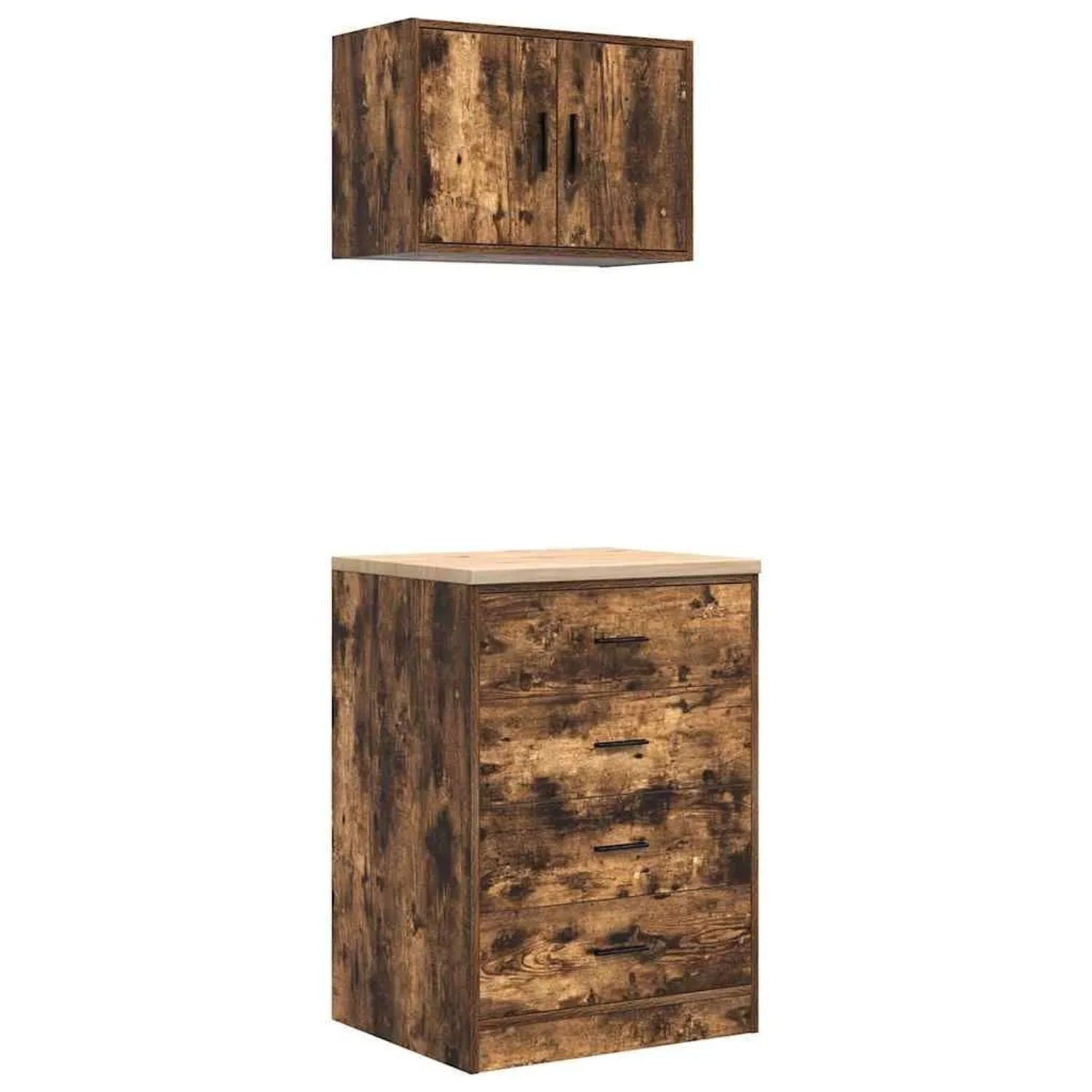 vidaXL Garagenschränke 2 Stk Räuchereiche Holzwerkstoff 3328336