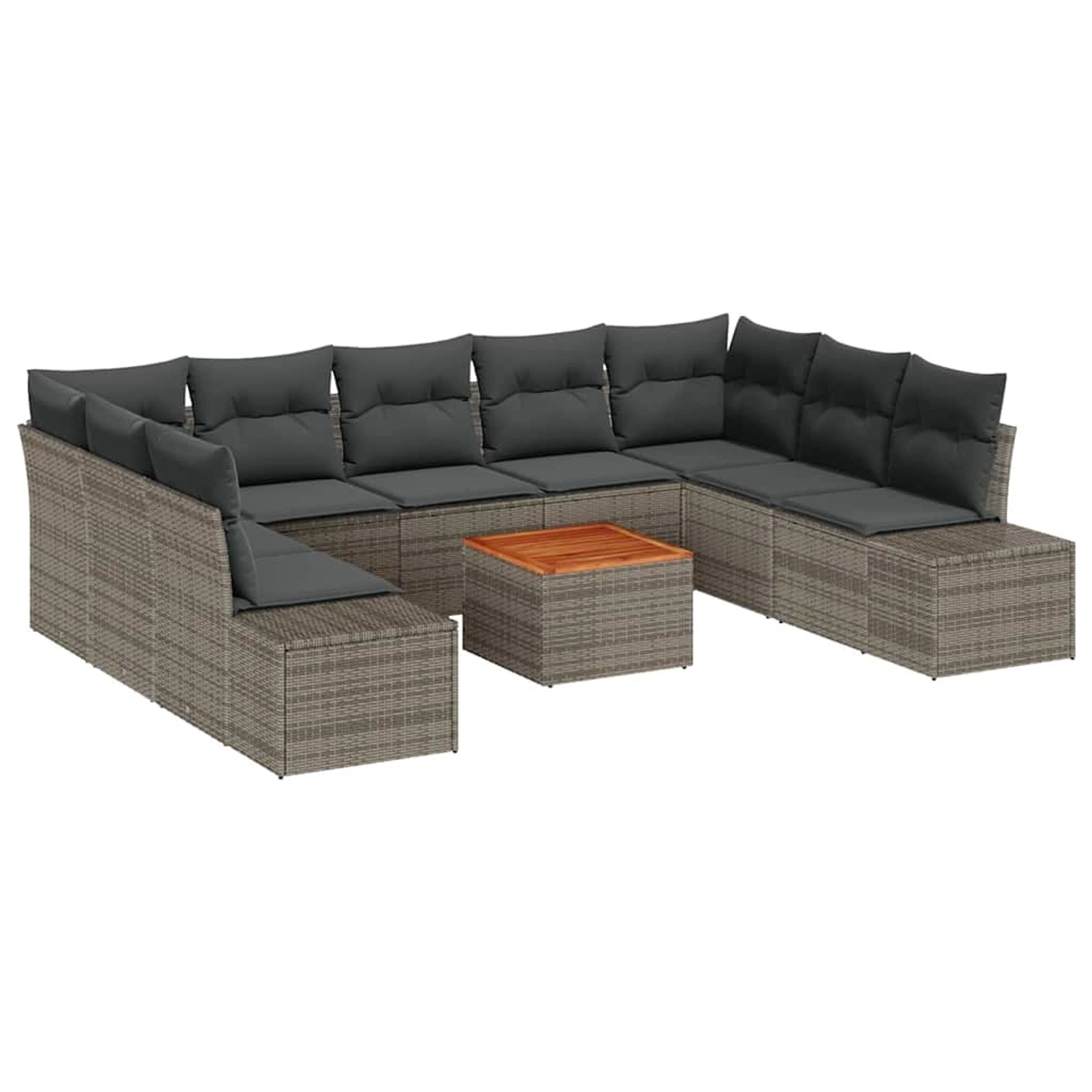 vidaXL Garten-Sofa-Set 10-Tlg Grau 3356669 günstig online kaufen
