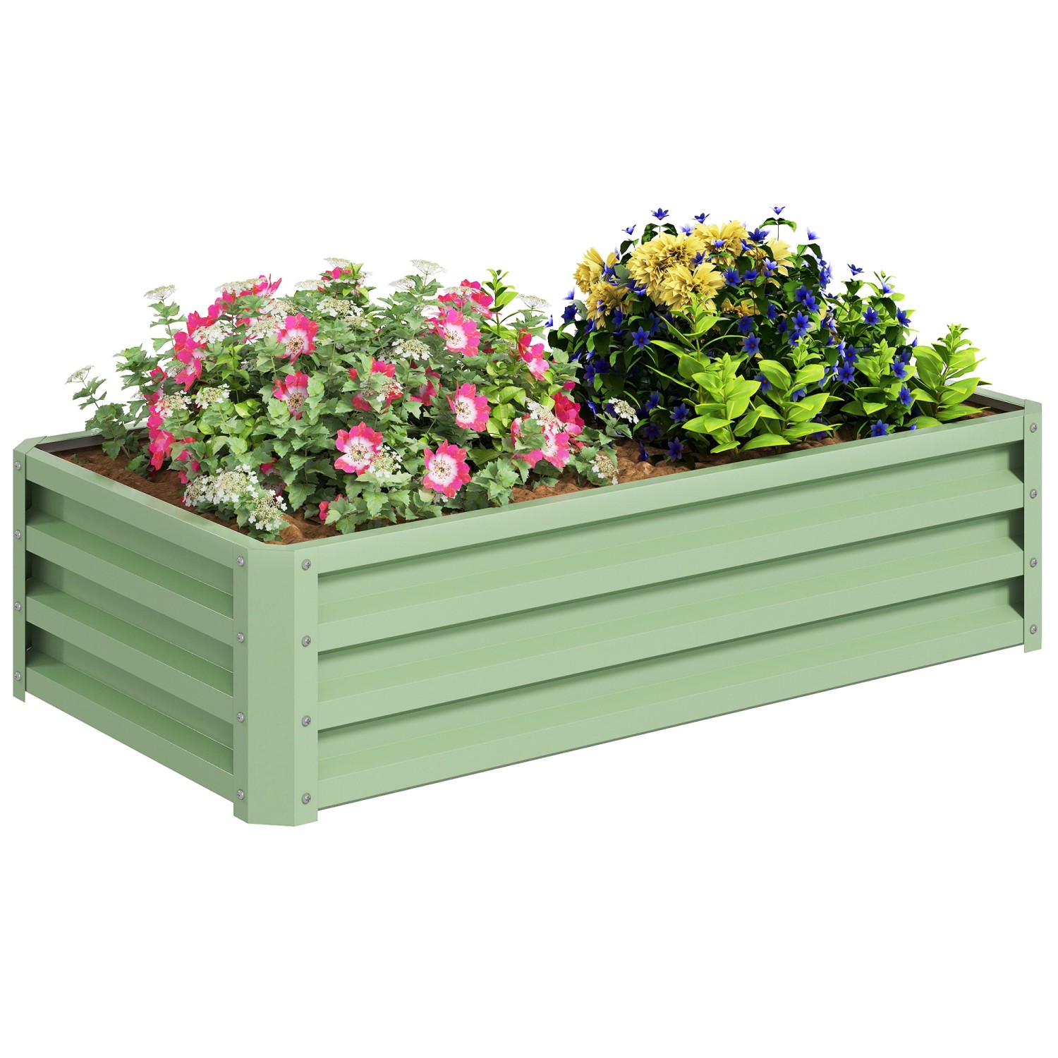 Outsunny Hochbeet Wetterbeständig Verzinkter Stahl 120L x 60B x 30 5H cm