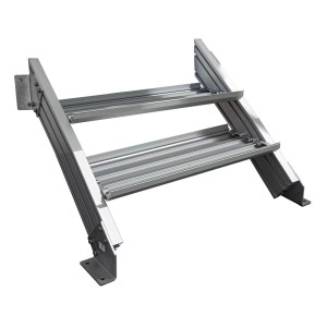 Treba Außentreppe Alaska 3, 2 Stufen, Aluminium, 100x30,7 cm. Robuste Außentreppe für Balkon und Terrasse.