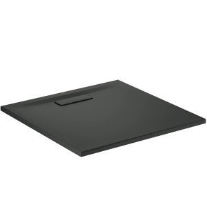 Quadratische, extraflache Ideal Standard Duschwanne, 80x80 cm, in edlem Schwarz.