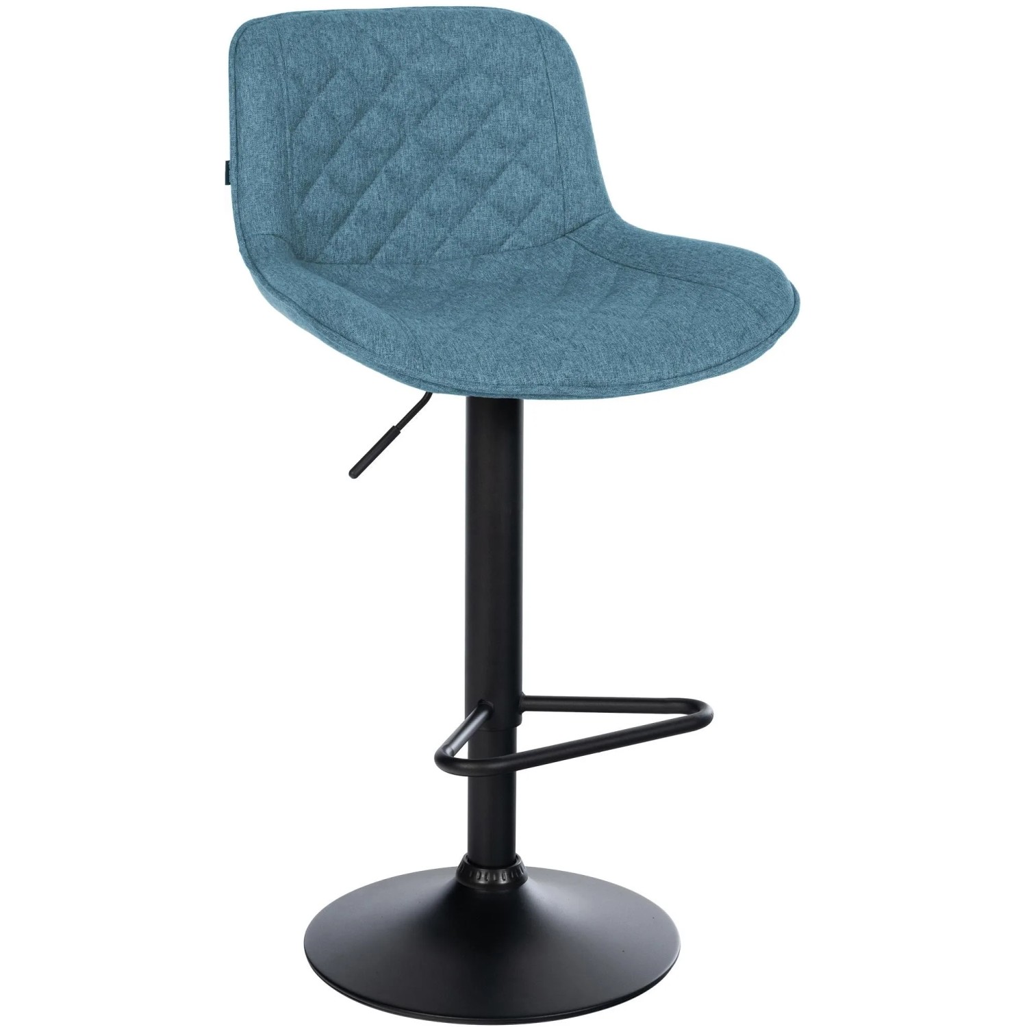 DELUKE Barhocker KUHAR Stoff Blau 50x52x84cm Barstuhl Höhenverstellbar Mit Lehne Drehbar Tresenhocker Tresenstuhl