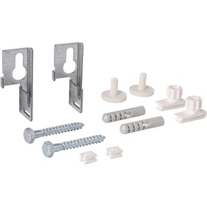 Sanitop-Wingenroth Befestigungssatz für Heizplatten Typ E, EK, EKK mit Konsolen, Schrauben und Dübel.
