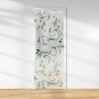 Glasdrehtür mit floralem Siebdruck Dekor, ESG Floatglas, DIN links.