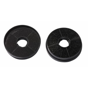 Aktivkohlefilter CF130 für Dunstabzugshauben, rund, schwarz.