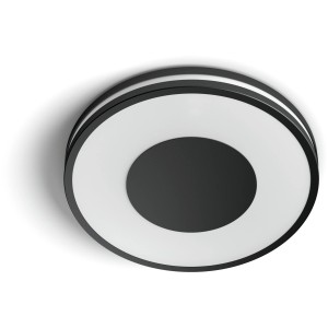 Schwarze Philips Hue Being LED-Deckenleuchte mit Dimmer für warmweißes bis kaltweißes Licht.