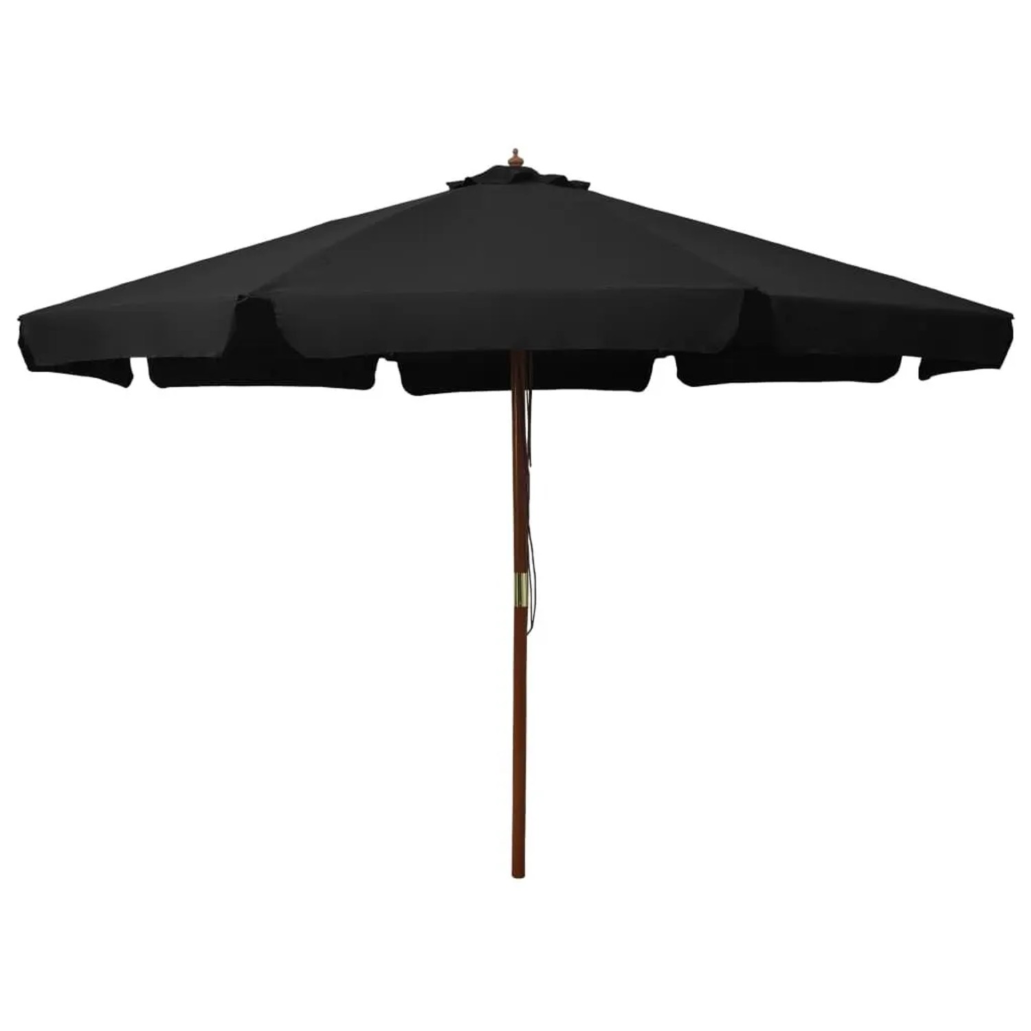 DELUKE Sonnenschirm Aus Holz PAUL SchwarzHxB 254x330cm Sonnenschirm 330cm Kurbelschirm Standschirm Sonnenschutz Gartenschirm