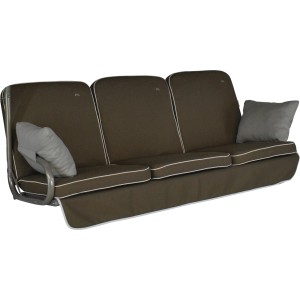 Angerer Hollywoodschaukel Auflage Comfort Style Taupe, 3-teilig mit Kissen.