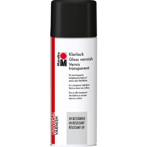 Marabu Klarlack Spray 400ml, farbloser, hochglänzender Lack für viele Oberflächen.