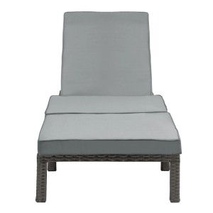 Graue Svita Peach Gartenliege mit Polster, klappbar, aus Polyrattan, 2er Set.